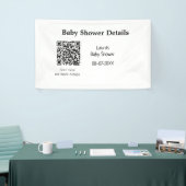BABY SHOWER DETAILS QR SCAN CODE MINIMAL MODERN RU BANNER (Messeveranstaltung)