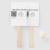 BABY SHOWER DETAILS QR SCAN CODE MINIMAL MODERN RU FÄCHER (Vorne und Hinten)