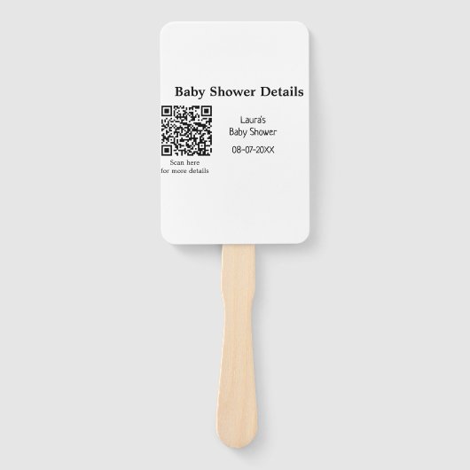 BABY SHOWER DETAILS QR SCAN CODE MINIMAL MODERN RU FÄCHER (Vorderseite)