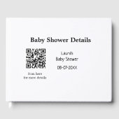 BABY SHOWER DETAILS QR SCAN CODE MINIMAL MODERN RU GÄSTEBUCH (Vorderseite)