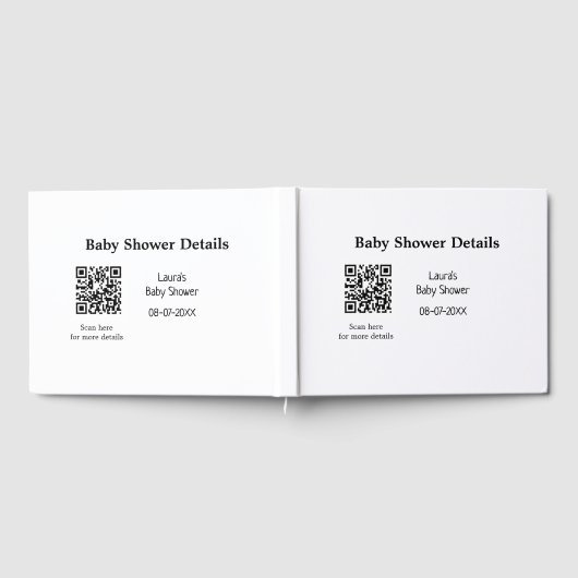 BABY SHOWER DETAILS QR SCAN CODE MINIMAL MODERN RU GÄSTEBUCH (Voll)