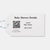 BABY SHOWER DETAILS QR SCAN CODE MINIMAL MODERN RU GESCHENKANHÄNGER (Rückseite Horizontal)