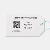BABY SHOWER DETAILS QR SCAN CODE MINIMAL MODERN RU GESCHENKANHÄNGER (Vorderseite (Horizontal))