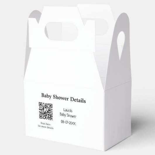BABY SHOWER DETAILS QR SCAN CODE MINIMAL MODERN RU GESCHENKSCHACHTEL (Geöffnet)