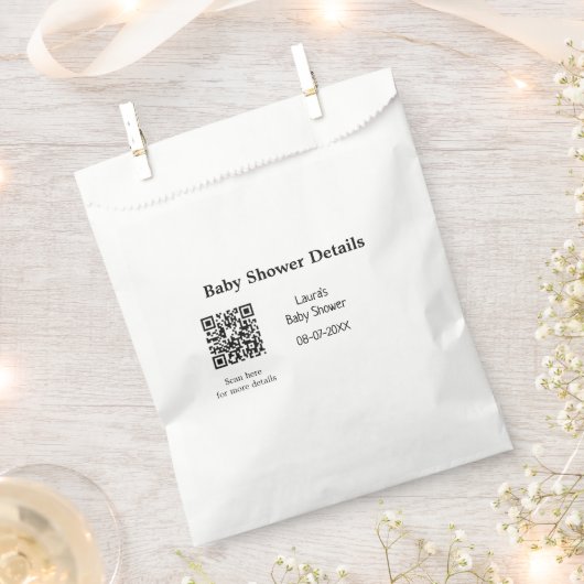 BABY SHOWER DETAILS QR SCAN CODE MINIMAL MODERN RU GESCHENKTÜTCHEN (Ausgeschnitten)