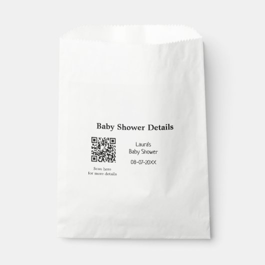 BABY SHOWER DETAILS QR SCAN CODE MINIMAL MODERN RU GESCHENKTÜTCHEN (Vorderseite)