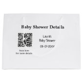 BABY SHOWER DETAILS QR SCAN CODE MINIMAL MODERN RU GROßE GESCHENKTÜTE (Vorderseite)
