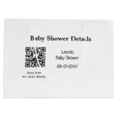 BABY SHOWER DETAILS QR SCAN CODE MINIMAL MODERN RU GROßE GESCHENKTÜTE (Rückseite)