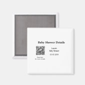 BABY SHOWER DETAILS QR SCAN CODE MINIMAL MODERN RU MAGNET (Vorderseite/Rückseite)