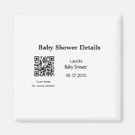 BABY SHOWER DETAILS QR SCAN CODE MINIMAL MODERN RU MAGNET