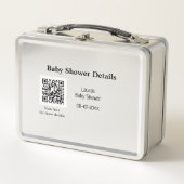 BABY SHOWER DETAILS QR SCAN CODE MINIMAL MODERN RU METALL BROTDOSE (Vorderseite)