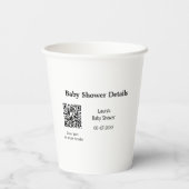 BABY SHOWER DETAILS QR SCAN CODE MINIMAL MODERN RU PAPPBECHER (Rückseite)