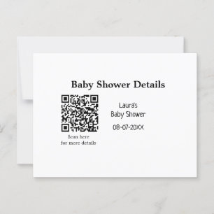 BABY SHOWER DETAILS QR SCAN CODE MINIMAL MODERN RU POSTKARTE