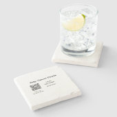 BABY SHOWER DETAILS QR SCAN CODE MINIMAL MODERN RU STEINUNTERSETZER (Seitenansicht)