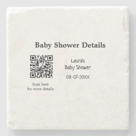 BABY SHOWER DETAILS QR SCAN CODE MINIMAL MODERN RU STEINUNTERSETZER