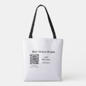 BABY SHOWER DETAILS QR SCAN CODE MINIMAL MODERN RU TASCHE (Rückseite)