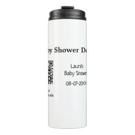 BABY SHOWER DETAILS QR SCAN CODE MINIMAL MODERN RU THERMOSBECHER
