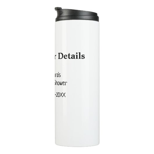 BABY SHOWER DETAILS QR SCAN CODE MINIMAL MODERN RU THERMOSBECHER (Nach rechts gedreht)