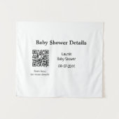 BABY SHOWER DETAILS QR SCAN CODE MINIMAL MODERN RU WANDTEPPICH (Vorderseite (Horizontal))