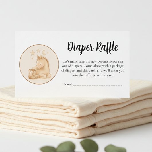Baby Shower Diaper Raffle Card – Cute Foal Begleitkarte