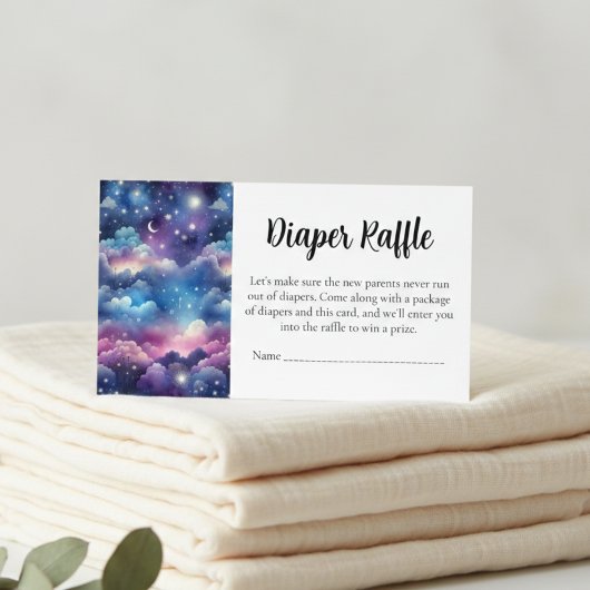 Baby Shower Diaper Raffle Card–Starry Sky Begleitkarte