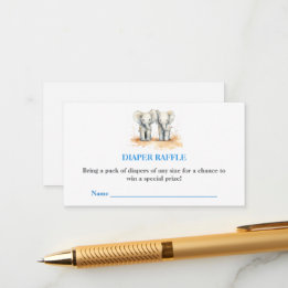 Baby Shower Diaper Raffle Card – Twins Baby Shower Begleitkarte