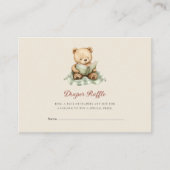 Baby Shower Diaper Raffle Card with Teddy Bear Begleitkarte (Vorderseite)