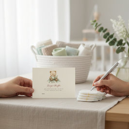 Baby Shower Diaper Raffle Card with Teddy Bear Begleitkarte