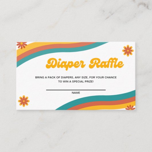 Baby Shower Diaper Raffle Ticket Begleitkarte (Vorderseite)