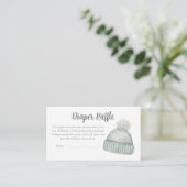 Baby Shower Diaper Raffle - Winter Blue Beanie Begleitkarte (Stehend Vorderseite)