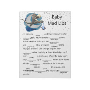 Baby Shower Dragon Knight Mad Libs Game Notizblock