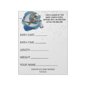 Baby Shower Dragon Little Knight Guesses Game Notizblock (Rotiert)