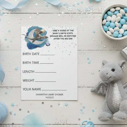 Baby Shower Dragon Little Knight Guesses Game Notizblock