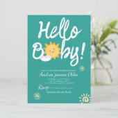 Baby Shower Drehbuch Sunshine Simple Moderne Einladung (Stehend Vorderseite)