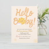 Baby Shower Drehbuch Sunshine Simple Moderne Einladung (Stehend Vorderseite)