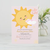 Baby Shower Drehbuch Sunshine Simple Moderne Einladung (Stehend Vorderseite)