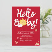 Baby Shower Drehbuch Sunshine Simple Moderne Einladung (Stehend Vorderseite)