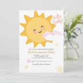 Baby Shower Drehbuch Sunshine Simple Moderne Einladung (Stehend Vorderseite)
