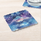 Baby Shower Drink Coaster – Celestial Dreamscape Untersetzer (angewinkelt)