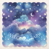 Baby Shower Drink Coaster – Celestial Dreamscape Untersetzer (Vorderseite)