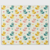 Baby Shower Duck Pattern Wrapping Paper Geschenkpapier (Flach)