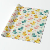 Baby Shower Duck Pattern Wrapping Paper Geschenkpapier (Ungerollt)