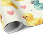 Baby Shower Duck Pattern Wrapping Paper Geschenkpapier (Rolleneckpunkt)