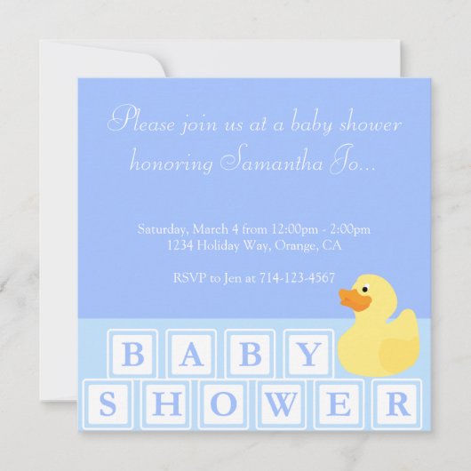Baby Shower Duck Vertical Einladung (Vorderseite)