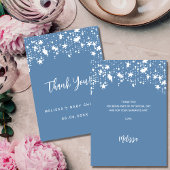 Baby Shower Dusty blue stars Danke Karte
