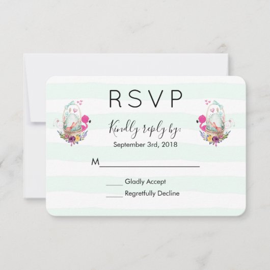 Baby Shower Ei Nesting w/Flamingo & Bunny UAWG RSVP Karte (Vorderseite)