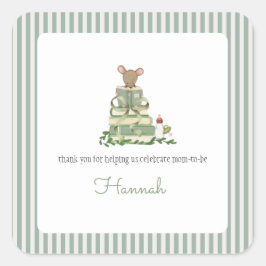 Baby Shower 'Ein Neues Kapitel' Quadratischer Aufkleber