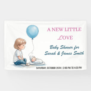 Baby Shower Eine neue kleine Liebe (Geschwister) Banner