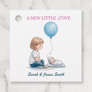 Baby Shower Eine neue kleine Liebe (Geschwister) Geschenkanhänger