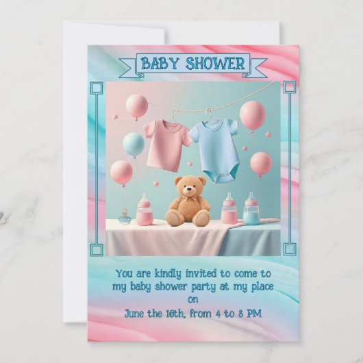 " BABY SHOWER EINLADUNG " (Vorderseite)